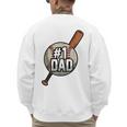 Vintage 1 Baseball Dad Daddy Father's Day Son And Daughter Men's Sweatshirt Back Print