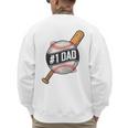 Vintage 1 Baseball Dad Daddy Father's Day From Son Daughter Men's Sweatshirt Back Print