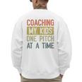 Vintage Baseball Dad Coaching My Kids One Pitch At A Time Men's Sweatshirt Back Print Vintage Baseball Dad Coaching My Kids One Pitch At A Time Men's Sweatshirt Back Print