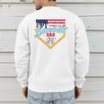 Baseball Dad Ice Cream Drip Father American Flag 4th Of July Men's Sweatshirt Back Print
