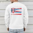 Best Dad Coach Ever Baseball Dad American Flag 4th Of July Premium Men's Sweatshirt Back Print Best Dad Coach Ever Baseball Dad American Flag 4th Of July Premium Men's Sweatshirt Back Print