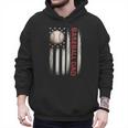 Baseball DAD USA American Flag Fathers Day 4th Of July Men Hoodie