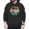 Baseball Grandpa Gnome On A Retro Sunset For Baseball Dad Men Hoodie