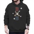 Patriotic Baseball Dad Father's Day Red Blue Star Men Hoodie