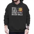 Softball Dad Like A Baseball Dad Retro US Flag Father's Day Men Hoodie