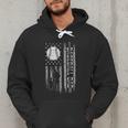 Baseball Dad Silhouette Bat Flag Stars Men Hoodie Baseball Dad Silhouette Bat Flag Stars Men Hoodie