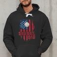 Baseball Dad USA American Flag 4th Of July Men Hoodie