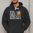 Softball Dad Like A Baseball Dad Retro US Flag Father's Day Men Hoodie