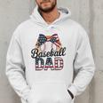 Baseball Dad American Flag Bow Sports Men Hoodie