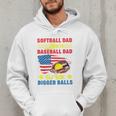 Softball Dad Like A Baseball Dad But With Bigger Balls Premium Men Hoodie
