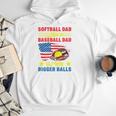 Softball Dad Like A Baseball Dad But With Bigger Balls Premium Men Hoodie