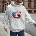 Baseball DAD American Flag Patriotic Father's Day Premium Men Hoodie