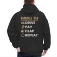 Baseball Dad Drive Pay Clap Repeat Father's Day Men's Hoodie Back Print
