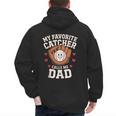 Baseball Dad Father's Day Catcher Men Men's Hoodie Back Print