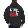 Baseball Dad Teach Kids Hit And Steal Softball Game Men's Hoodie Back Print
