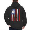 Baseball Dad USA American Flag Father's Day 4th Of July Men's Hoodie Back Print Baseball Dad USA American Flag Father's Day 4th Of July Men's Hoodie Back Print