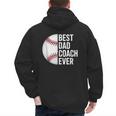Best Baseball Dad Coach Ever Retro Father Baseball Coach Dad Men's Hoodie Back Print