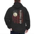 Fathers Day Baseball Dad USA Flag For Dad Men Baseball Men's Hoodie Back Print Fathers Day Baseball Dad USA Flag For Dad Men Baseball Men's Hoodie Back Print