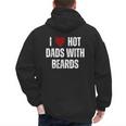 I Love Hot Baseball Dads With Beards Red Hearts Men's Hoodie Back Print I Love Hot Baseball Dads With Beards Red Hearts Men's Hoodie Back Print