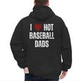 I Love Hot Baseball Dads Red Hearts Men's Hoodie Back Print I Love Hot Baseball Dads Red Hearts Men's Hoodie Back Print