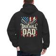 Retro American Flag Baseball Dad Father's Day Men's Hoodie Back Print