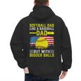 Softball Dad Like A Baseball Dad But Bigger Balls Back Men's Hoodie Back Print