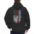 Vintage Baseball US Flag Tee Baseball Dad Player Coach Men's Hoodie Back Print