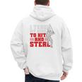 Baseball Dad Teach Kids Hit And Steal Softball Game Premium Tri-Blend Men's Hoodie Back Print