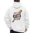 Vintage 1 Baseball Dad Daddy Father's Day From Son Daughter Men's Hoodie Back Print