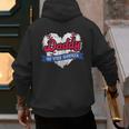 Daddy Of The Rookie Baseball Dad Retro Love Heart Birthday Men's Hoodie Back Print