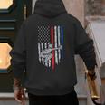 Vintage Baseball US Flag Tee Baseball Dad Player Coach Men's Hoodie Back Print