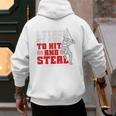 Baseball Dad Teach Kids Hit And Steal Softball Game Premium Tri-Blend Men's Hoodie Back Print