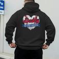 Daddy Of The Rookie Baseball Dad Retro Love Heart Birthday Men's Hoodie Back Print