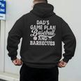 Dad's Game Plan Baseball & Barbecues Baseball Dad BBQ Gill Men's Hoodie Back Print Dad's Game Plan Baseball & Barbecues Baseball Dad BBQ Gill Men's Hoodie Back Print