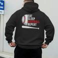 Eat Sleep Baseball Repeat Humor Baseball Dad Players Men's Hoodie Back Print Eat Sleep Baseball Repeat Humor Baseball Dad Players Men's Hoodie Back Print