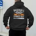 Father Fathers Day Baseball Lovers Baseball Dad Homerun Men's Hoodie Back Print