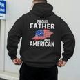 Proud Father And American Flag Baseball Dad Father Patriotic Men's Hoodie Back Print Proud Father And American Flag Baseball Dad Father Patriotic Men's Hoodie Back Print