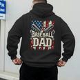 Retro American Flag Baseball Dad Father's Day Men's Hoodie Back Print
