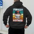 Retro Baseball Retirement Gnome Baseball Dad Finally Retired Men's Hoodie Back Print Retro Baseball Retirement Gnome Baseball Dad Finally Retired Men's Hoodie Back Print
