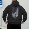 Vintage Baseball US Flag Tee Baseball Dad Player Coach Men's Hoodie Back Print