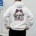 Baseball Dad American Flag Bow Sports Men's Hoodie Back Print