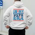 In My Baseball Papa Era Groovy Baseball Dad Family Matching Raglan Baseball Tee Men's Hoodie Back Print In My Baseball Papa Era Groovy Baseball Dad Family Matching Raglan Baseball Tee Men's Hoodie Back Print