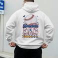 Groovy Baseball Dad Daddy Father Happy Fathers Day Men Guys Men's Hoodie Back Print