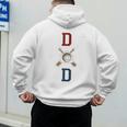 Patriotic Baseball Dad Father's Day Red Blue Star Premium Men's Hoodie Back Print