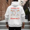 Baseball Dad Like a Regular Dad But With Bigger Balls Premium Men's Hoodie Back Print