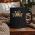 Ball Mom Leopard Baseball Softball Player Mom Graphic Print Coffee Mug