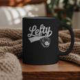 Vintage Baseball Tee Lefty Left Handed Baseball Player Graphic Print Coffee Mug