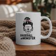 Baseball Momster Messy Bun Skull Mom For Women Halloween Graphic Print Coffee Mug Baseball Momster Messy Bun Skull Mom For Women Halloween Graphic Print Coffee Mug