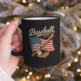 American Flag Baseball Player Bat Fan Catcher Pitcher USA Graphic Print Coffee Mug