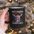 Hit Hard Run Fast Turn Left Baseball Cream Drip Crossed Bats Graphic Print Coffee Mug
